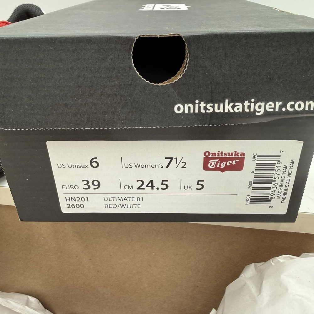 ASICS Onitsuka Tiger Ultimate 81 Red /White Women Sz 8 Sneakers Shoes New In Box - Picture 8 of 13